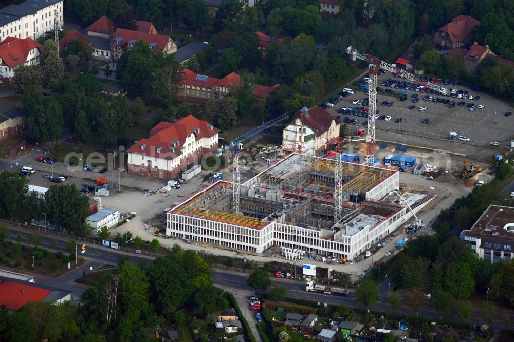 Aerial image Potsdam - New construction of the Federal Police Headquarters on Horstweg in Potsdam in the state of Brandenburg, Germany