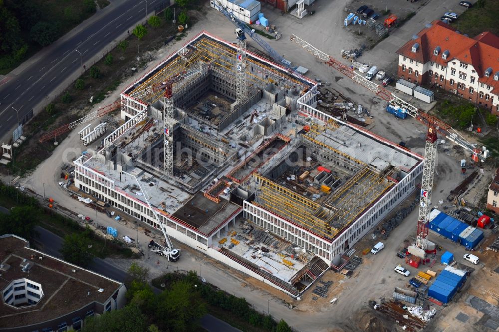 Potsdam from above - New construction of the Federal Police Headquarters on Horstweg in Potsdam in the state of Brandenburg, Germany