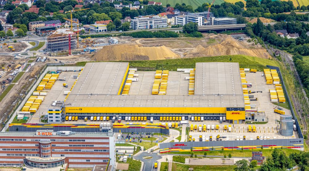 Aerial photograph Bochum - New building and DHL logistics center in the development area MARK 51AA?7 in Bochum at Ruhrgebiet in the state North Rhine-Westphalia, Germany