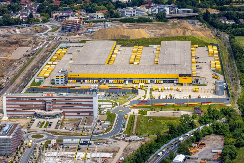Bochum from above - New building and DHL logistics center in the development area MARK 51AA?7 in Bochum at Ruhrgebiet in the state North Rhine-Westphalia, Germany