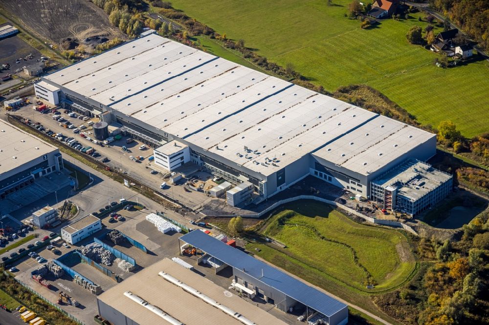 Aerial image Hamm - New building complex on the site of the logistics center and Distribution Park in the district Uentrop in Hamm at Ruhrgebiet in the state North Rhine-Westphalia, Germany