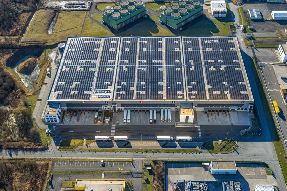 Aerial photograph Norddinker - Building complex on the site of the logistics center and Distribution Park on Trianelstrasse in Uentrop in the Ruhr area in the state of North Rhine-Westphalia, Germany