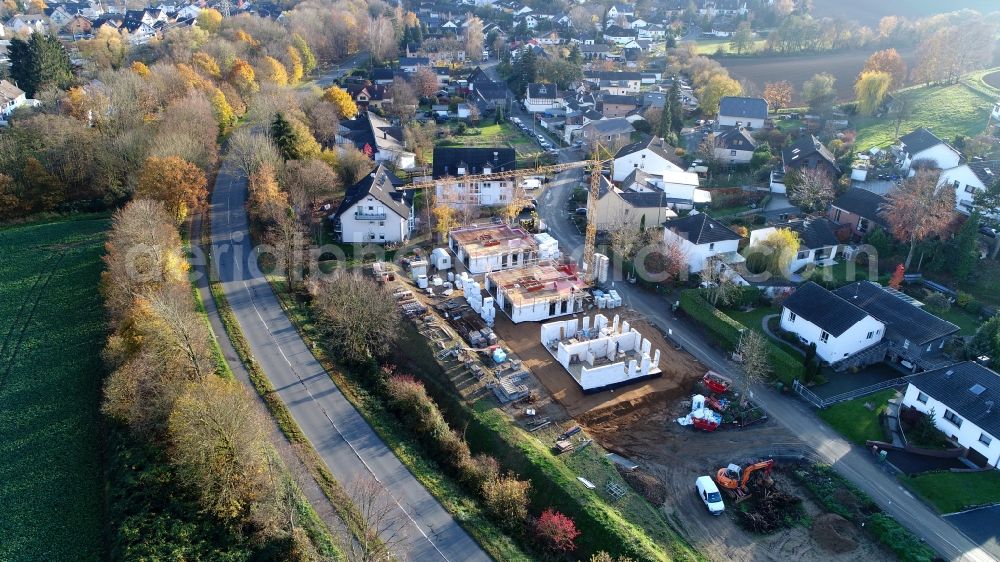 Hennef (Sieg) from above - New construction of single-family houses in Edgoven in the state North Rhine-Westphalia, Germany