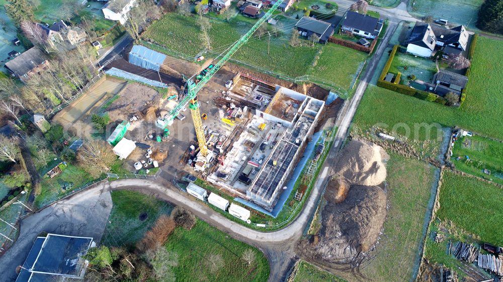 Aerial photograph Hennef (Sieg) - New construction of the fire station in the city of Blankenberg in the state North Rhine-Westphalia, Germany