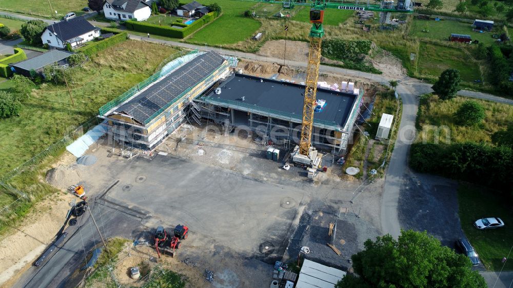 Aerial image Hennef (Sieg) - New construction of the fire station in the city of Blankenberg in the state North Rhine-Westphalia, Germany