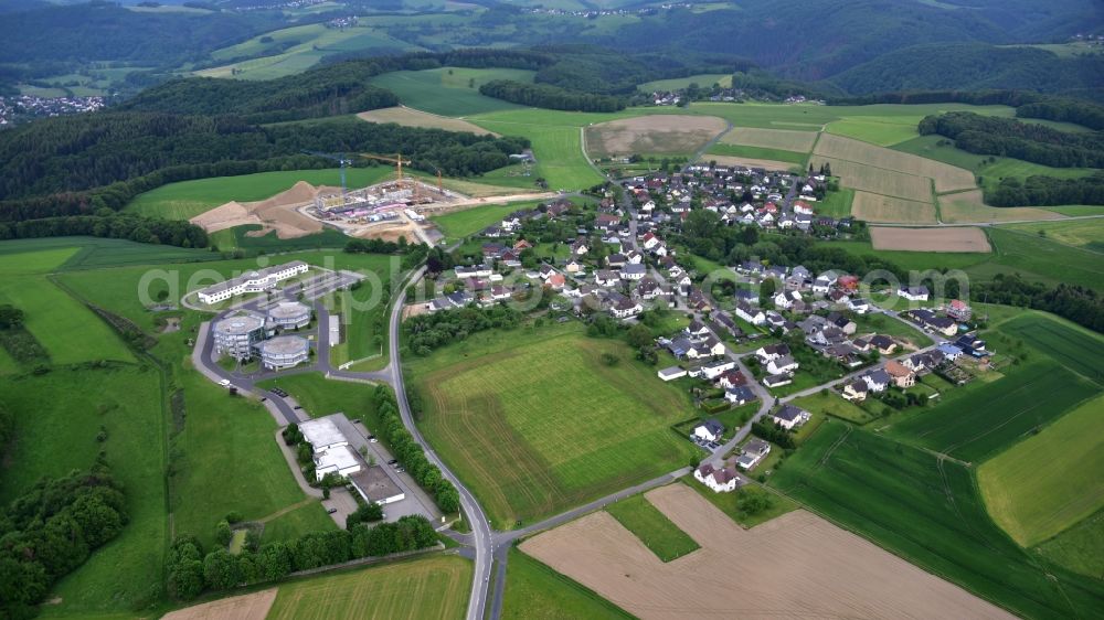 Rahms from above - New construction of the company headquarters of Wirtgen Invest Holding GmbH in Rahms in the state Rhineland-Palatinate, Germany