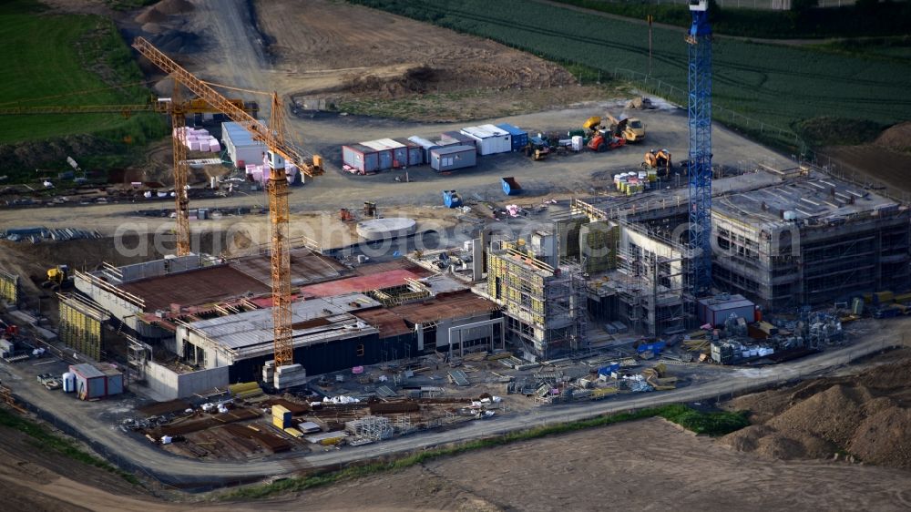 Aerial image Rahms - New construction of the company headquarters of Wirtgen Invest Holding GmbH in Rahms in the state Rhineland-Palatinate, Germany
