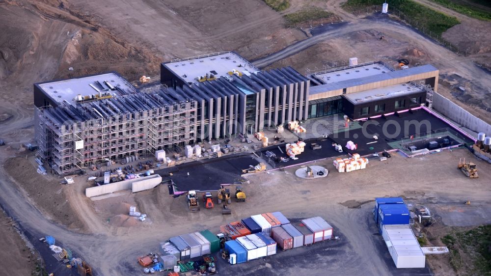 Rahms from above - New construction of the company headquarters of Wirtgen Invest Holding GmbH in Rahms in the state Rhineland-Palatinate, Germany