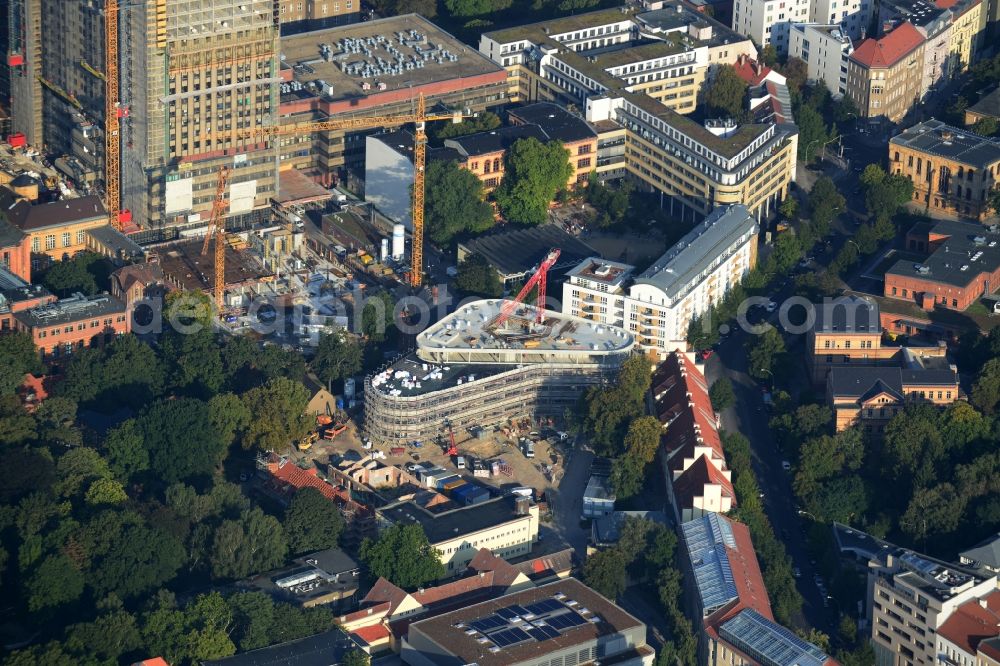 Aerial image Berlin Mitte - Construction site to build new research and laboratory building for life sciences in the district of Mitte in Berlin