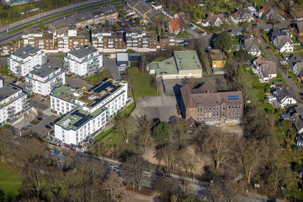 Aerial photograph Herne - New buildings of the retirement home - retirement Seniorcampus Herne on Forellstrasse in Herne in the state North Rhine-Westphalia, Germany
