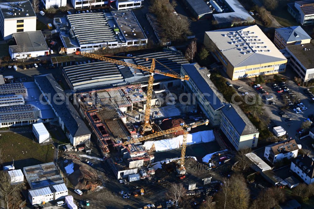 Aerial image Bayreuth - New construction site of the building complex of the vocational school on street Kerschensteinerstrasse in the district Roeth in Bayreuth in the state Bavaria, Germany