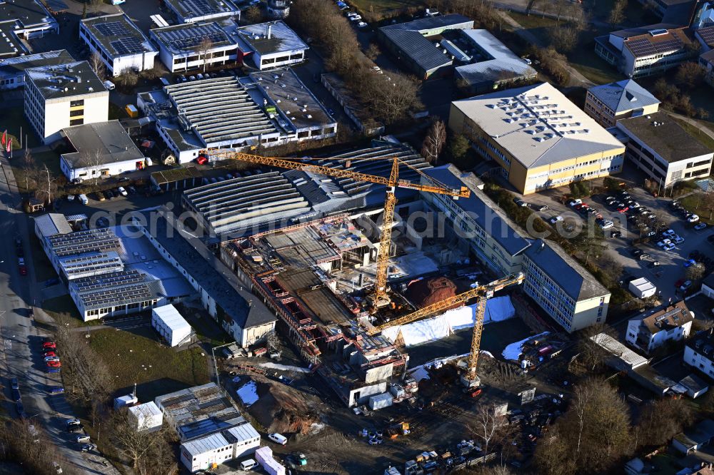 Aerial photograph Bayreuth - New construction site of the building complex of the vocational school on street Kerschensteinerstrasse in the district Roeth in Bayreuth in the state Bavaria, Germany