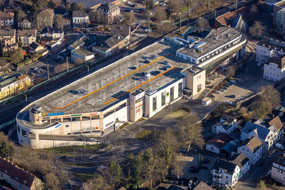 Unna from above - Building complex of the shopping center on Bahnhofstrasse - Kantstrasse in the district Alte Heide in Unna at Ruhrgebiet in the state North Rhine-Westphalia, Germany