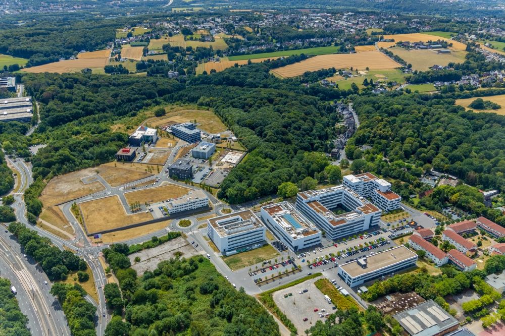 Aerial image Bochum - Complex of the university Hochschule fuer Gesundheit on the Gesundheitscampus in Bochum in the state North Rhine-Westphalia, Germany
