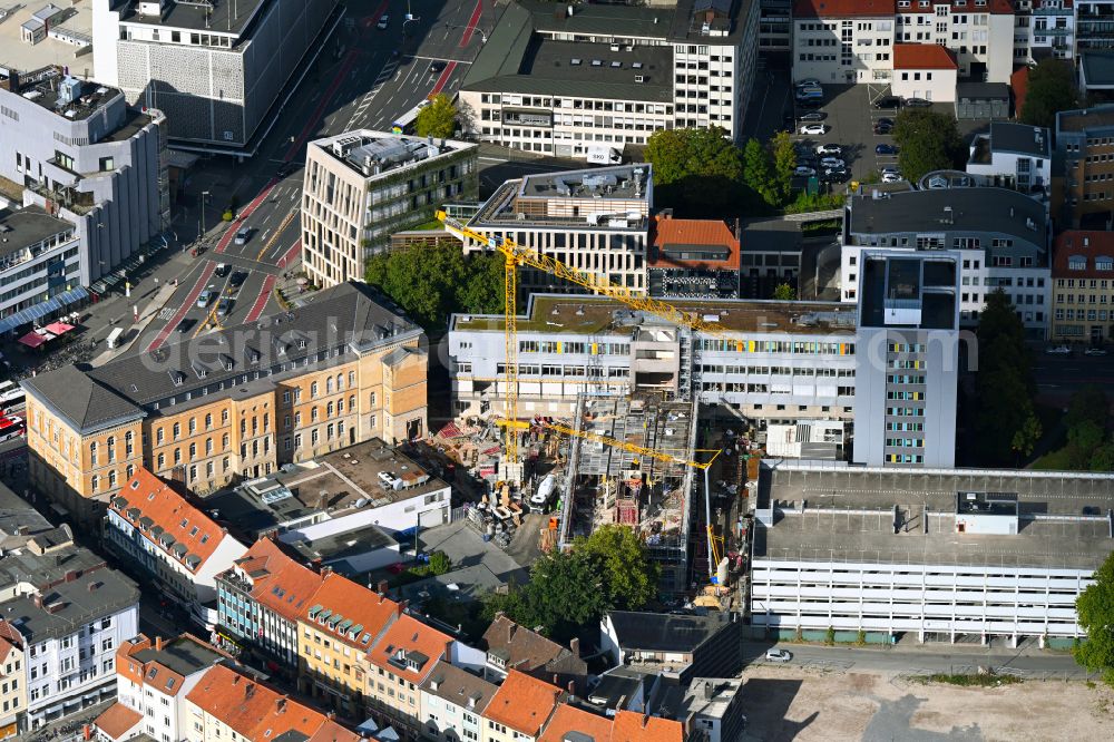 Osnabrück from the bird's eye view: Court construction site Building complex and Justizzentrums on street Am Landgericht in Osnabrueck in the state Lower Saxony, Germany