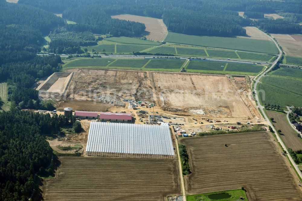 Aerial photograph Feulersdorf - Construction site of greenhouses series of company Scherzer & Boss Fruchtgemuese GmbH in Feulersdorf in the state Bavaria, Germany
