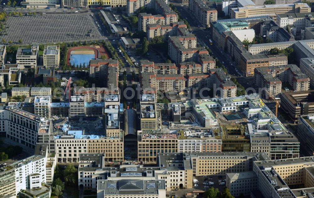 Aerial image Berlin Mitte - New building on the site Wertheim at Leipziger Platz 12 in Berlin-Mitte