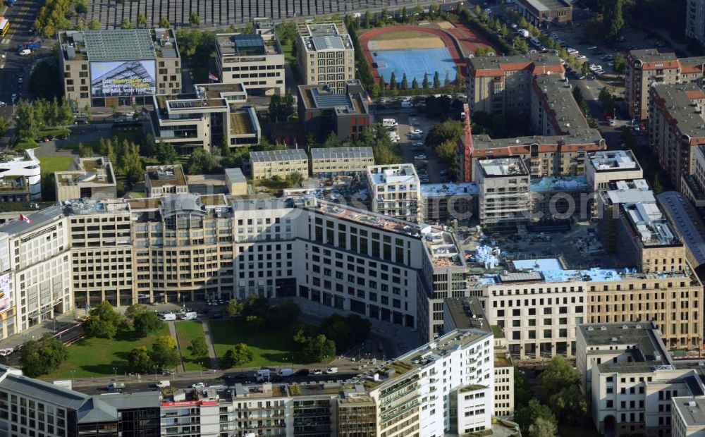 Aerial photograph Berlin Mitte - New building on the site Wertheim at Leipziger Platz 12 in Berlin-Mitte