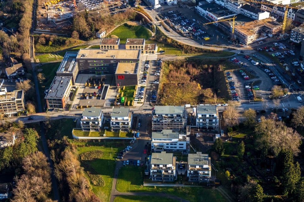 Aerial photograph Heiligenhaus - Building of the green campus Velbert Heiligenhaus of the Bochum University of Applied Sciences in Heiligenhaus, North Rhine-Westphalia