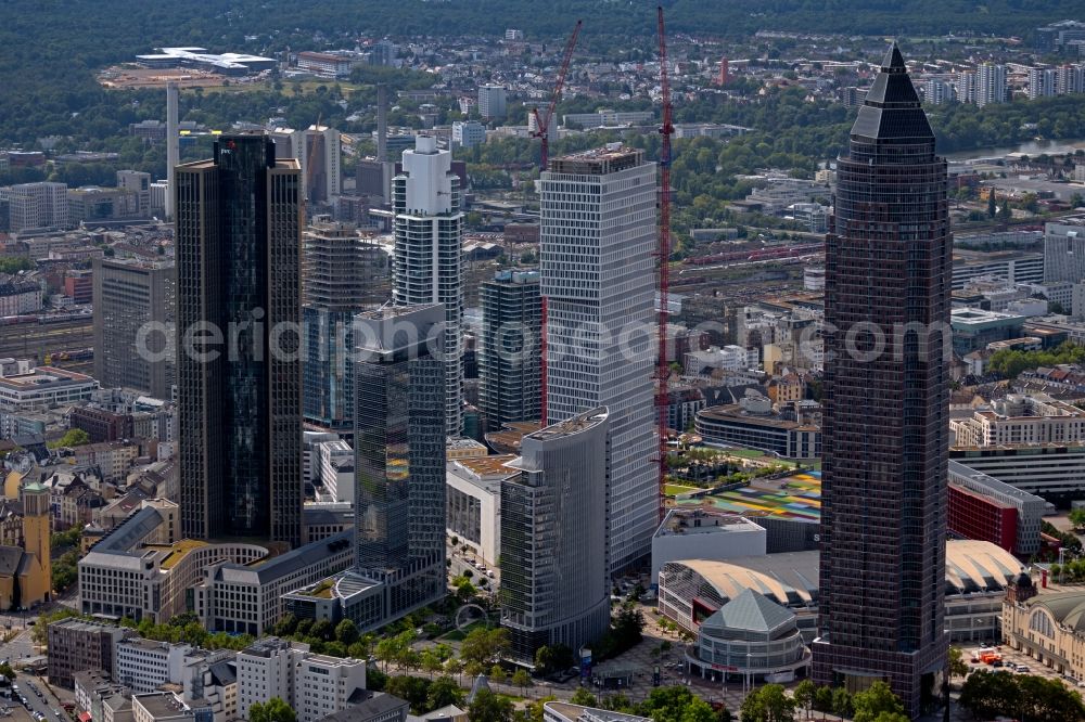 Aerial image Frankfurt am Main - Construction site for new high-rise building complex Tower One in the district Gallus in Frankfurt in the state Hesse, Germany