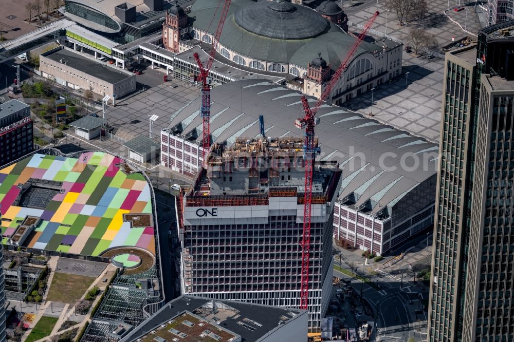 Aerial photograph Frankfurt am Main - Construction site for new high-rise building complex Tower One in the district Gallus in Frankfurt in the state Hesse, Germany