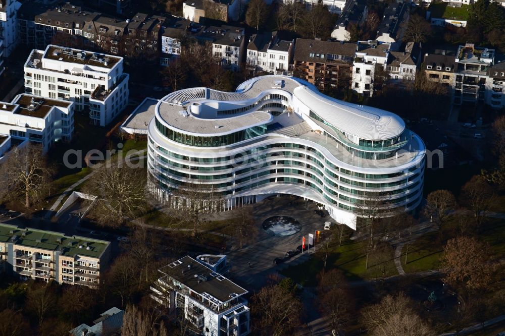 Aerial photograph Hamburg - New construction site the hotel complex Luxushotel The Fontenay an der Aussenalster im Stadtteil Rotherbaum in Hamburg