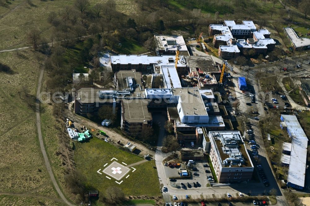 Aerial image Hannover - New construction site for a medical center and hospital clinic DIAKOVERE HENRIKE Mutter-Kinder-Zentrum AUF DER BULT in the district Bult in Hannover in the state Lower Saxony, Germany