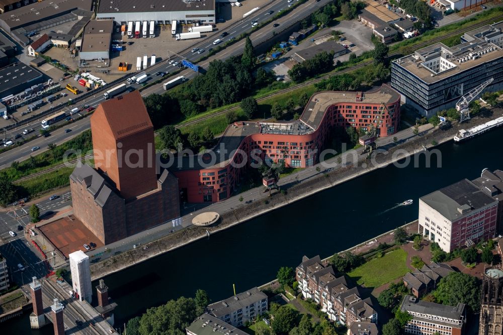 Aerial image Duisburg - New NRW State Archive on Schwanentor in Duisburg at Ruhrgebiet in North Rhine-Westphalia