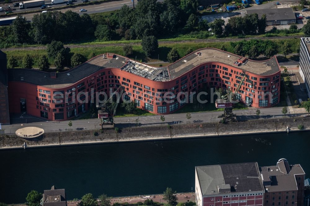 Aerial photograph Duisburg - New NRW State Archive on Schwanentor in Duisburg at Ruhrgebiet in North Rhine-Westphalia