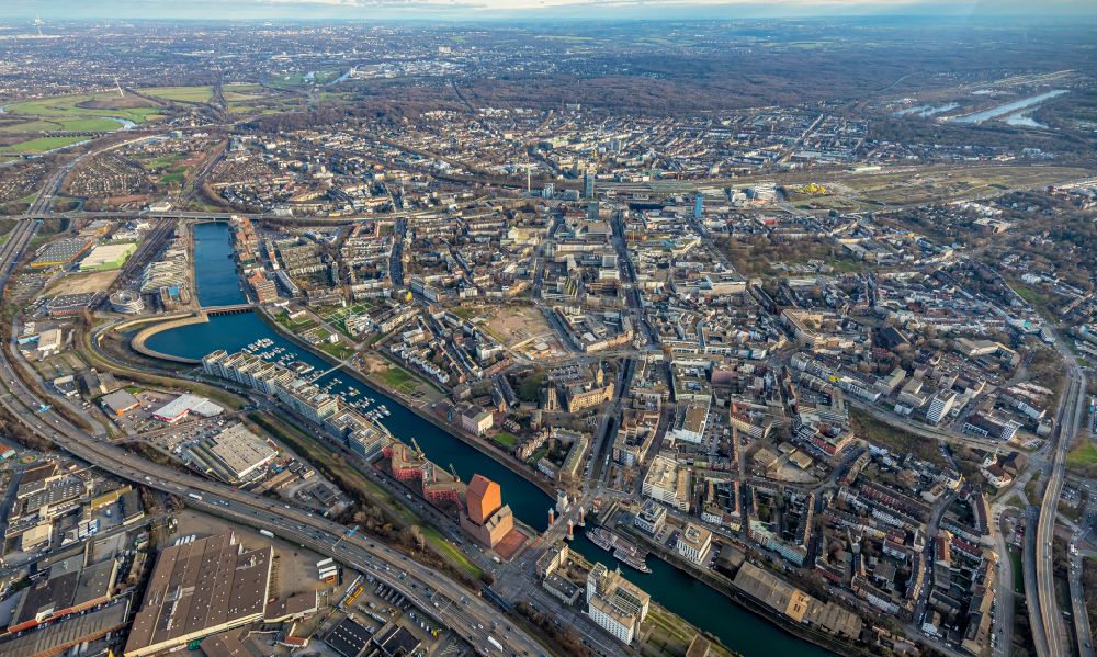Aerial photograph Duisburg - New NRW State Archive on Schwanentor in Duisburg in North Rhine-Westphalia