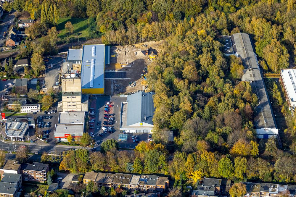 Aerial image Gelsenkirchen - Construction site to build a new building complex on the site of the logistics center Deutsche Post DHL on street Lindenstrasse in the district Buer in Gelsenkirchen at Ruhrgebiet in the state North Rhine-Westphalia, Germany
