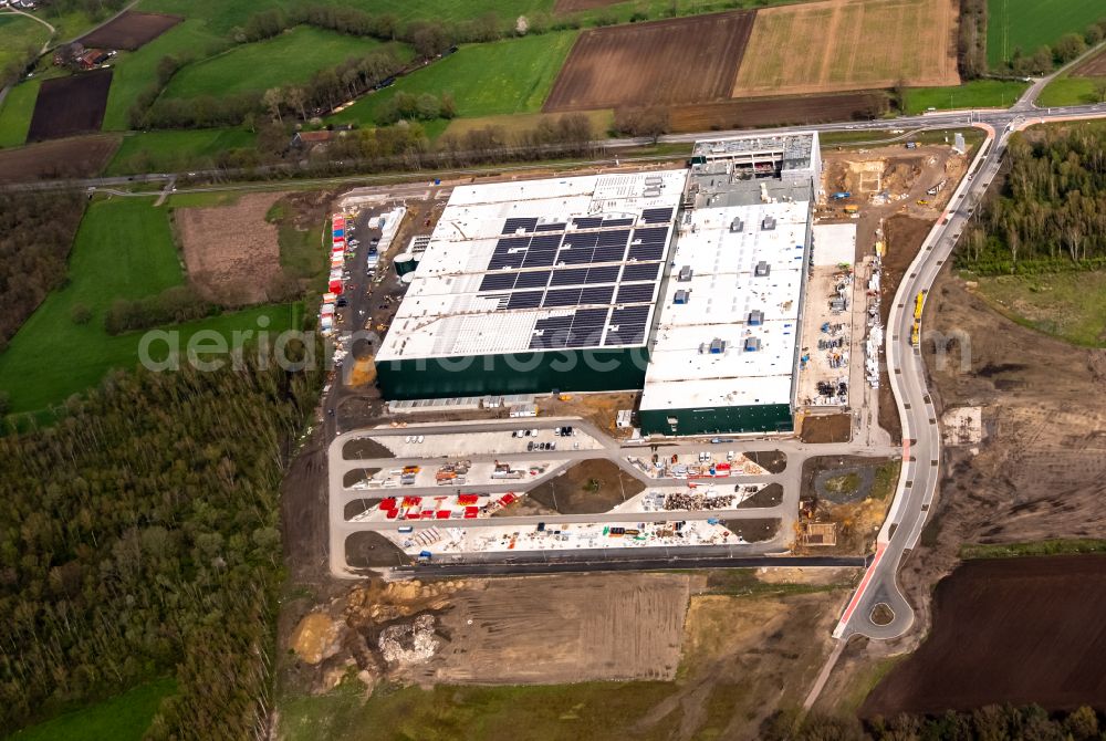 Aerial photograph Dorsten - Construction site to build a new building complex on the site of the logistics center of Levi Strauss & Co. Europe on street Duelmener Strasse in the district Wulfen in Dorsten at Ruhrgebiet in the state North Rhine-Westphalia, Germany