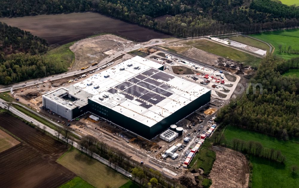 Aerial image Dorsten - Construction site to build a new building complex on the site of the logistics center of Levi Strauss & Co. Europe on street Duelmener Strasse in the district Wulfen in Dorsten at Ruhrgebiet in the state North Rhine-Westphalia, Germany