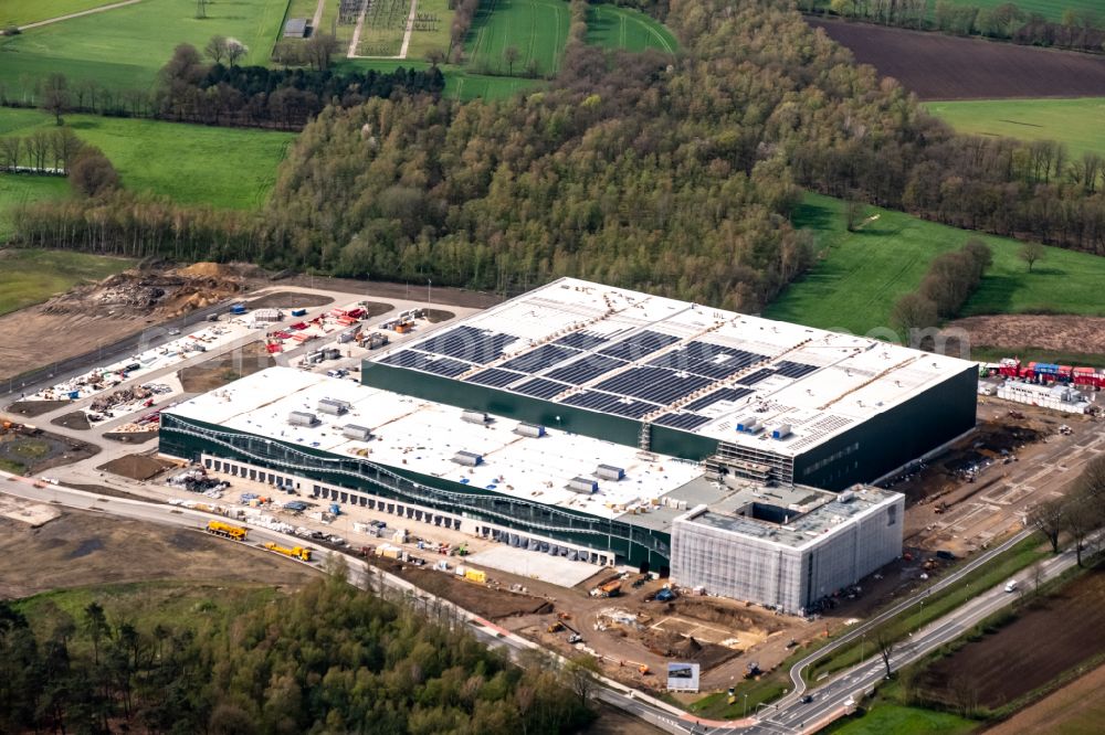 Aerial photograph Dorsten - Construction site to build a new building complex on the site of the logistics center of Levi Strauss & Co. Europe on street Duelmener Strasse in the district Wulfen in Dorsten at Ruhrgebiet in the state North Rhine-Westphalia, Germany