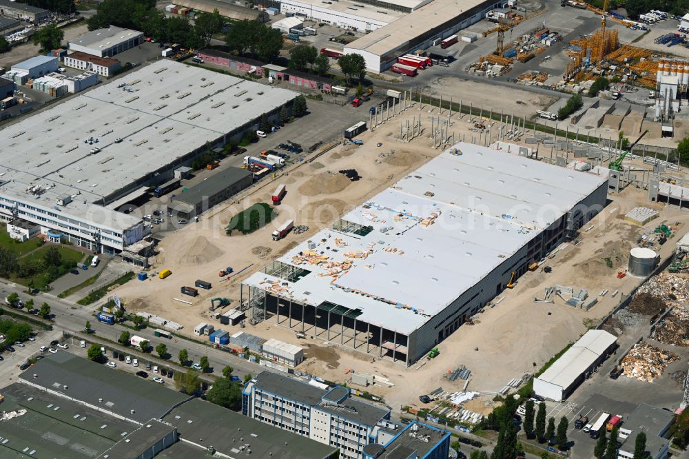Aerial photograph Berlin - Construction site to build a new building complex on the site of the logistics center on Marzahner Strasse in the district Hohenschoenhausen in Berlin, Germany