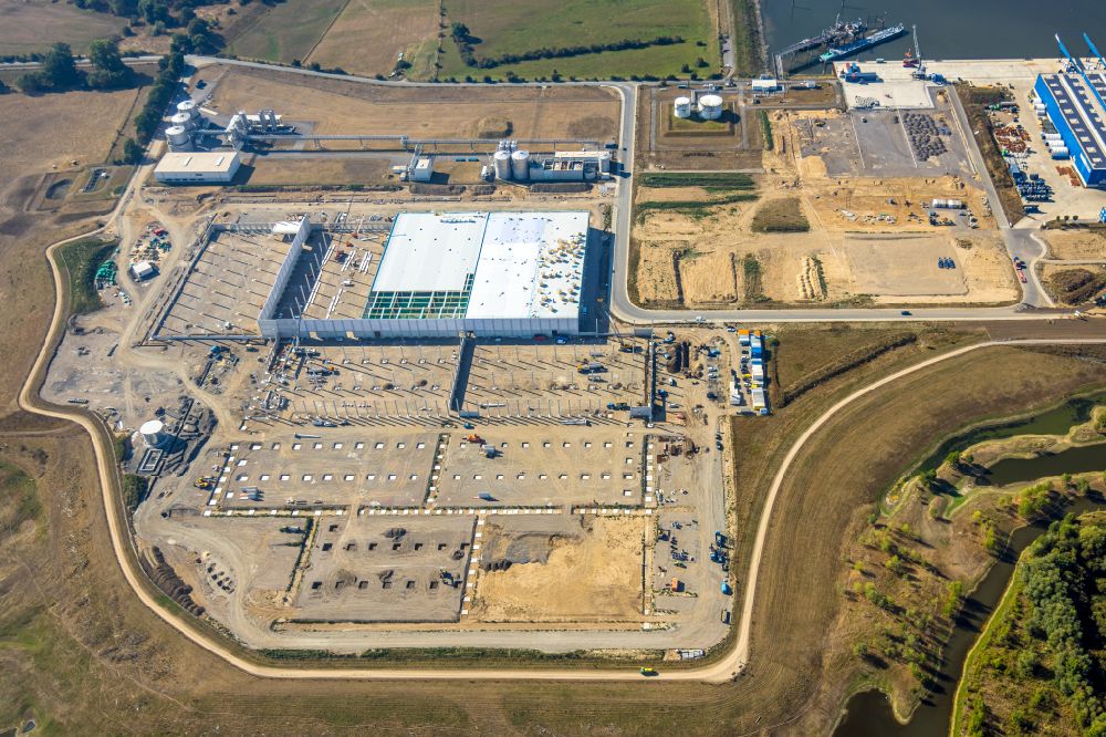 Aerial image Lippedorf - Construction site to build a new building complex on the site of the logistics center NORDFROST GmbH & Co. KG in Lippedorf at Ruhrgebiet in the state North Rhine-Westphalia, Germany
