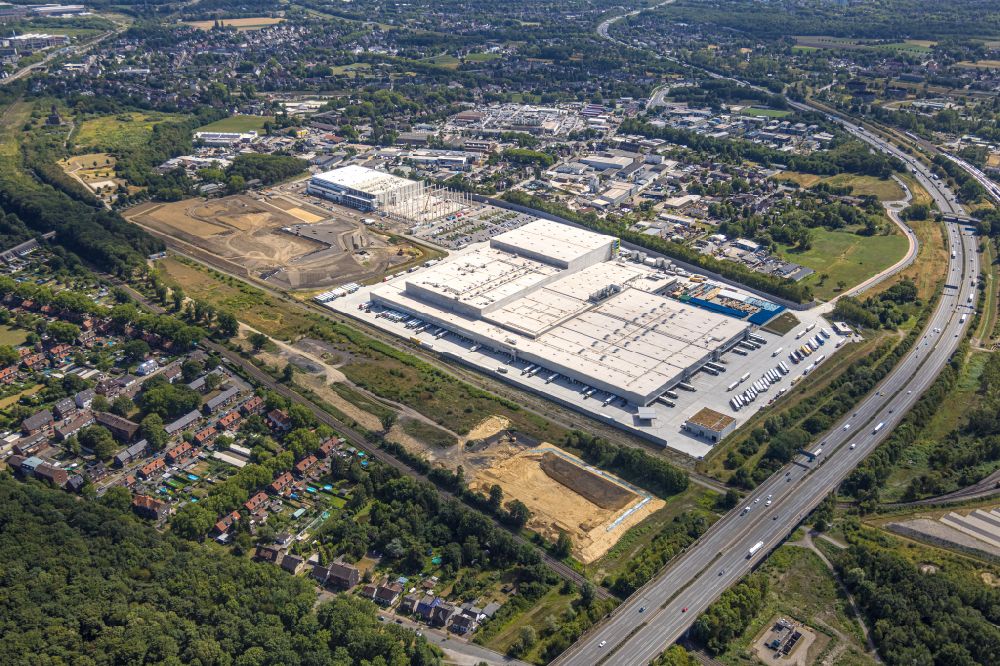Aerial photograph Oberhausen - Construction site to build a new building complex on the site of the logistics center of Online Supermarkt Picnic on street Tannenstrasse in the district Weierheide in Oberhausen at Ruhrgebiet in the state North Rhine-Westphalia, Germany
