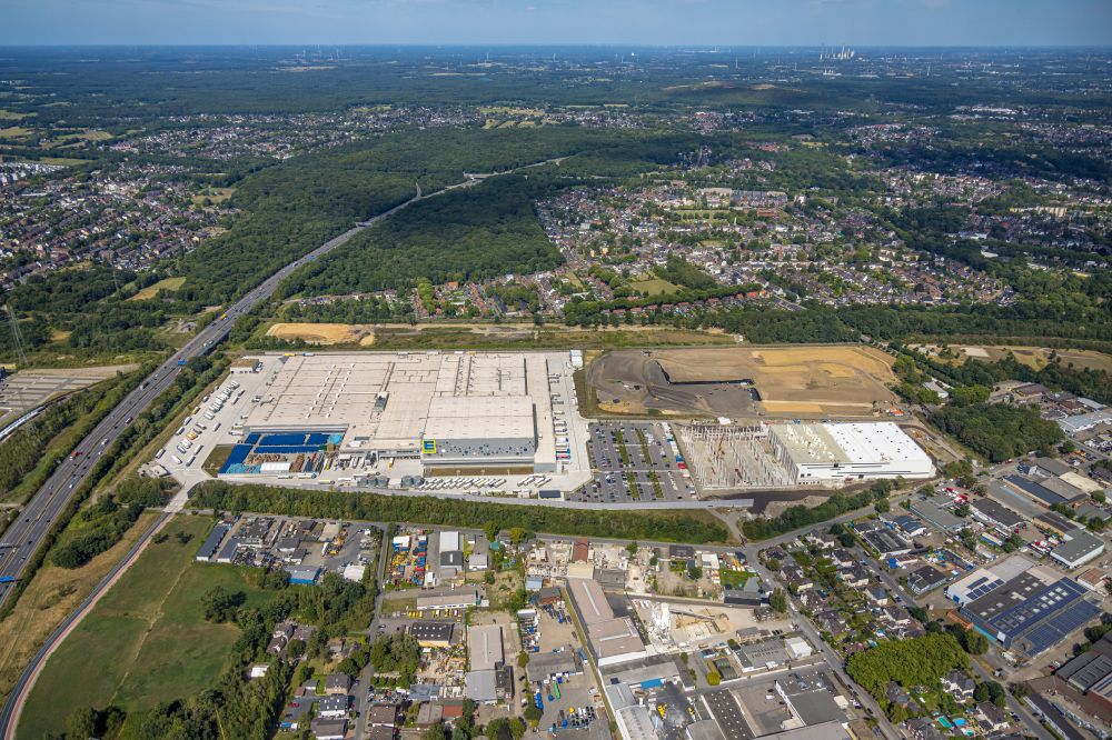 Aerial image Oberhausen - Construction site to build a new building complex on the site of the logistics center of Online Supermarkt Picnic on street Tannenstrasse in the district Weierheide in Oberhausen at Ruhrgebiet in the state North Rhine-Westphalia, Germany