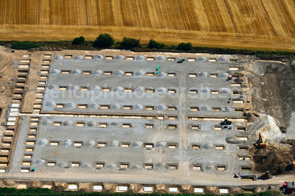 Aerial image Ponitz - Construction site to build a new building complex on the site of the logistics center on street Altenburger Strasse in Ponitz in the state Thuringia, Germany