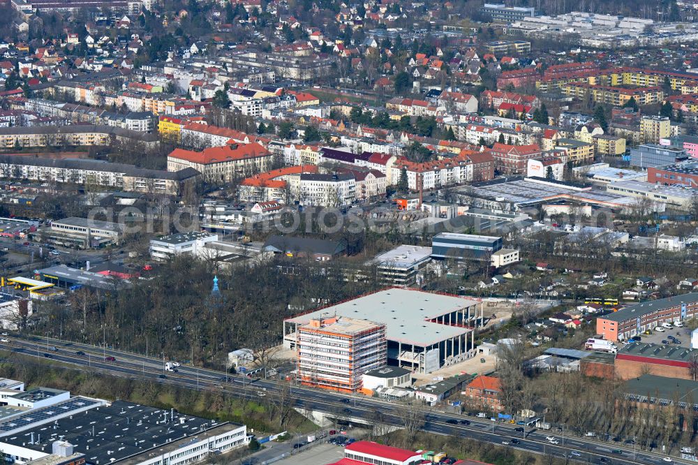 Aerial photograph Berlin - Construction site to build a new building complex on the site of the logistics center Prologis on street Strasse 22 - Wittestrasse in the district Tegel in Berlin, Germany