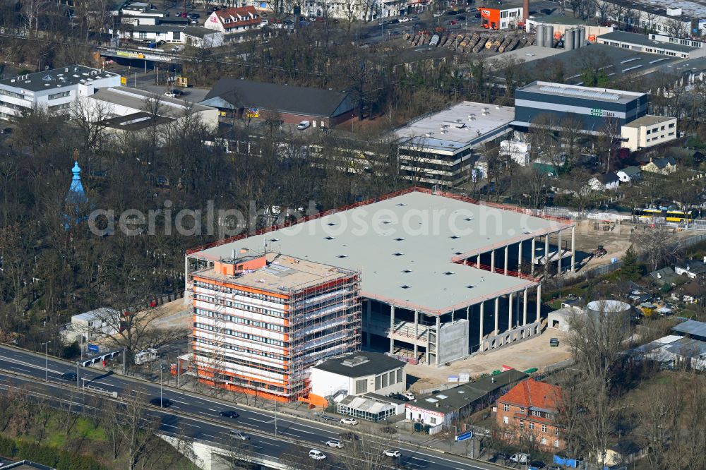 Aerial photograph Berlin - Construction site to build a new building complex on the site of the logistics center Prologis on street Strasse 22 - Wittestrasse in the district Tegel in Berlin, Germany