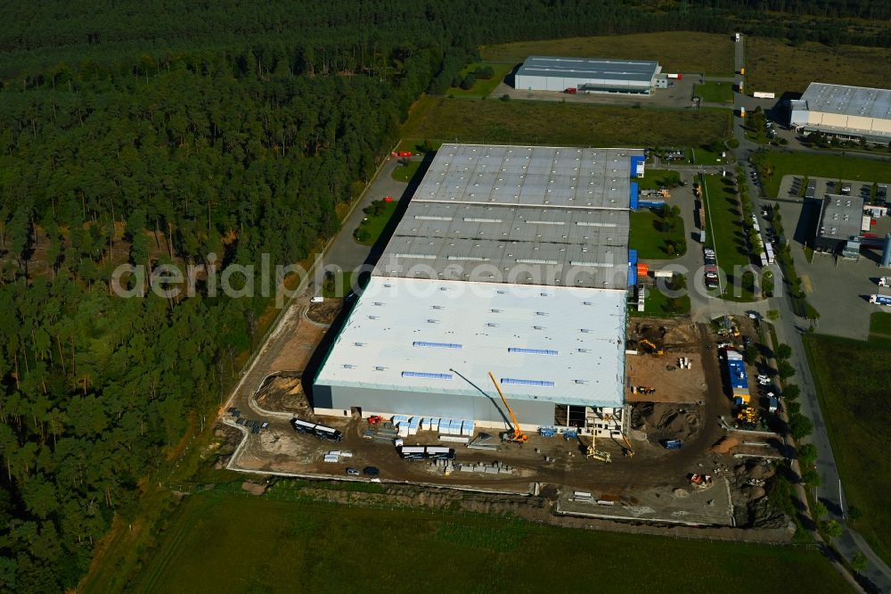 Aerial image Gallin - Construction site to build a new building complex on the site of the logistics center of Verdion GmbH with Erweiterungs- Baustelle on Neu-Galliner Ring in Gallin in the state Mecklenburg - Western Pomerania, Germany