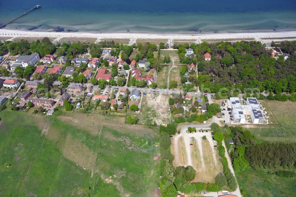 Ostseebad Boltenhagen from above - Construction site to build a new multi-family residential complex Baltic-Quartier on street Ostseeallee in Ostseebad Boltenhagen in the state Mecklenburg - Western Pomerania, Germany