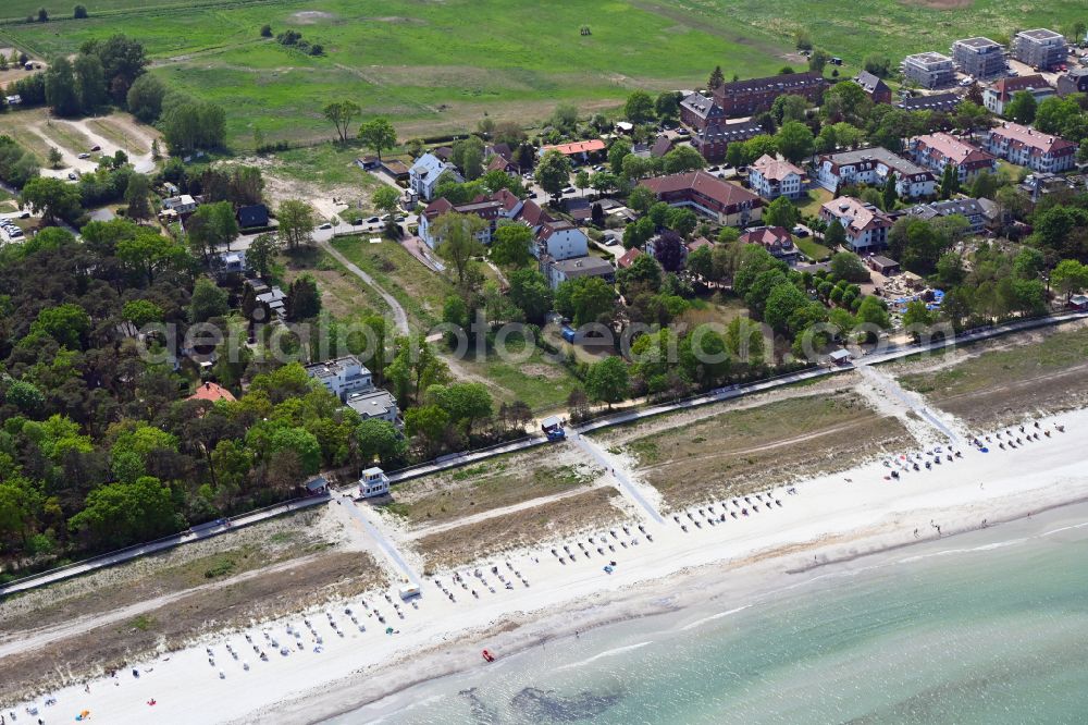 Ostseebad Boltenhagen from above - Construction site to build a new multi-family residential complex Baltic-Quartier on street Ostseeallee in Ostseebad Boltenhagen in the state Mecklenburg - Western Pomerania, Germany
