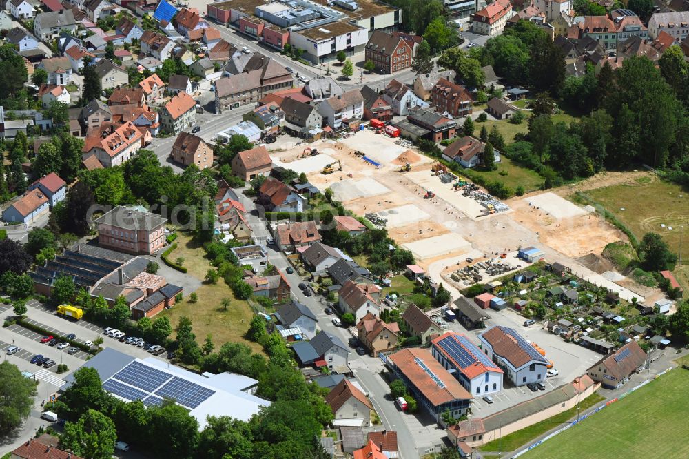 Aerial image Roth - Construction site to build a new multi-family residential complex Baumgartenwiesen in Roth in the state Bavaria, Germany