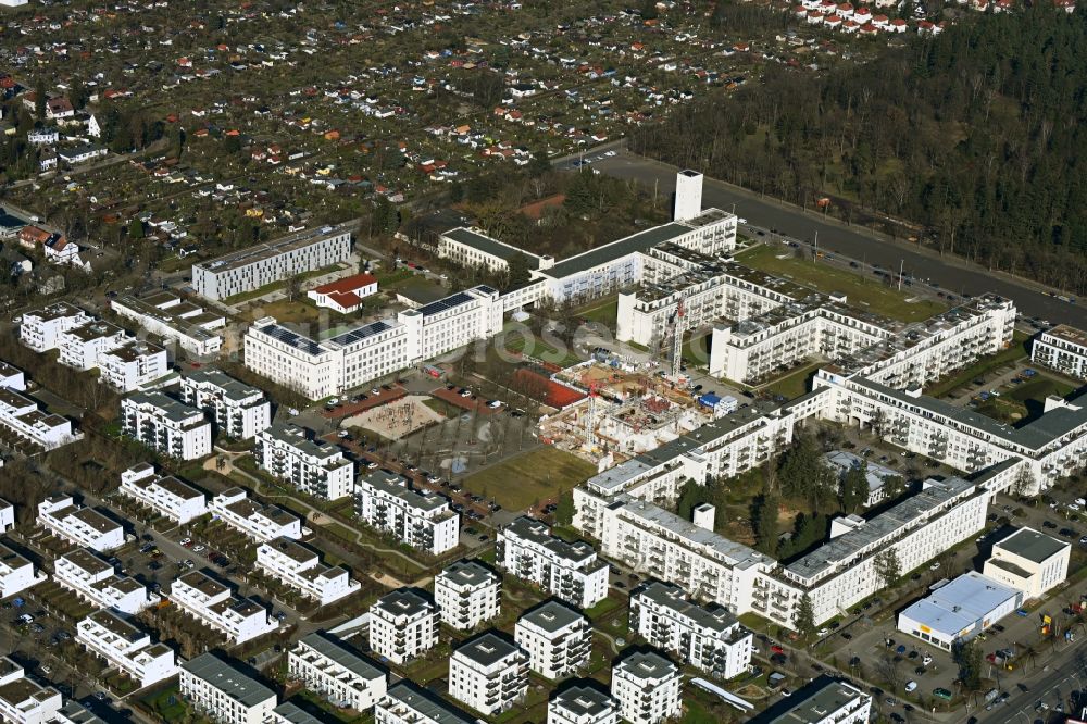 Aerial image Berlin - Construction site to build a new multi-family residential complex on Billy-Wilder-Promenade in the district Lichterfelde in Berlin, Germany