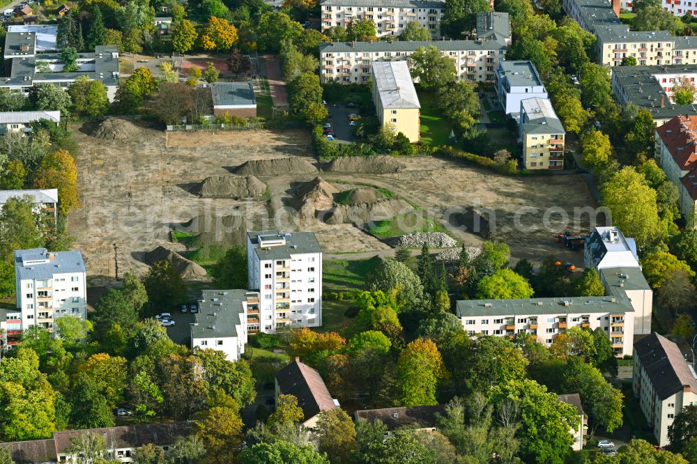 Aerial photograph Berlin - Construction site to build a new multi-family residential complex Campus Schaetzelberg on street Wolfsburger Weg - Steinhellenweg - Eisenacher Strasse in the district Mariendorf in Berlin, Germany