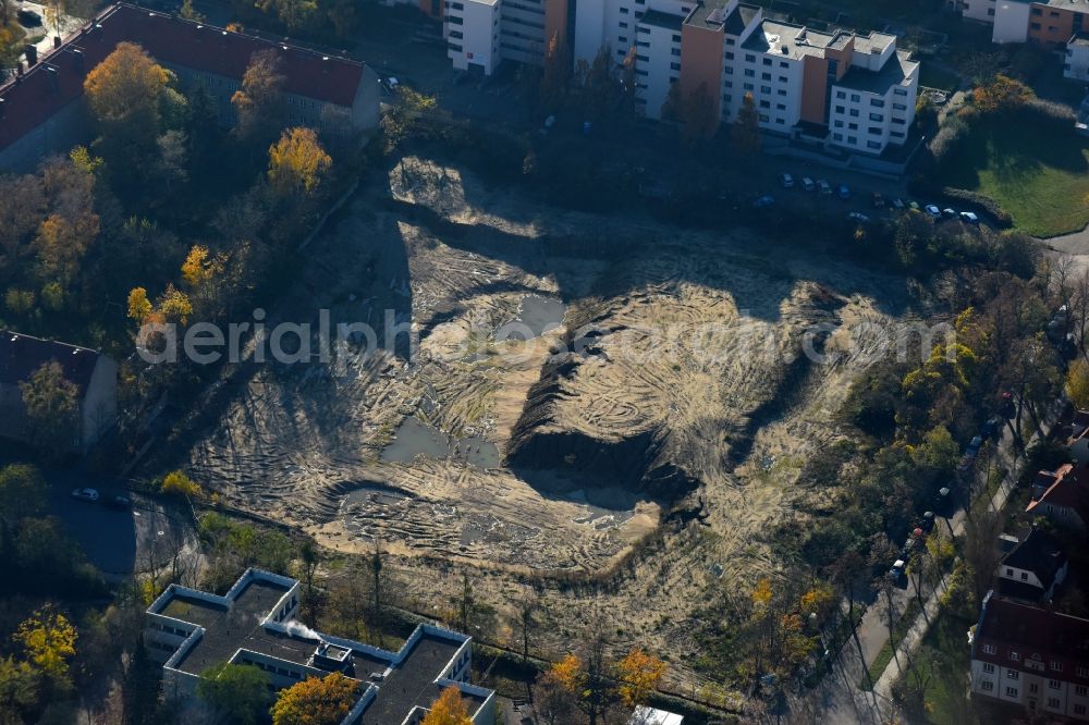 Aerial photograph Berlin - Construction site to build a new multi-family residential complex Dessauerstrasse - Retzowstrasse in the district Lankwitz in Berlin, Germany