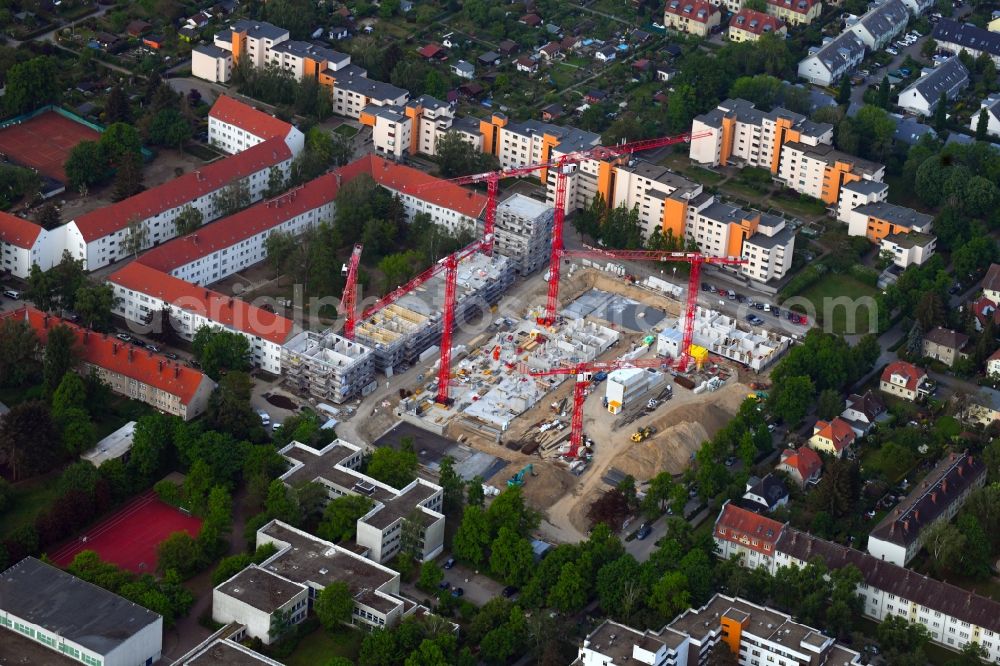 Berlin from the bird's eye view: Construction site to build a new multi-family residential complex Dessauerstrasse - Retzowstrasse in the district Lankwitz in Berlin, Germany