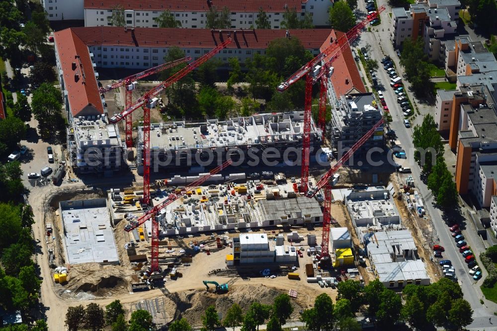 Aerial image Berlin - Construction site to build a new multi-family residential complex Dessauerstrasse - Retzowstrasse in the district Lankwitz in Berlin, Germany